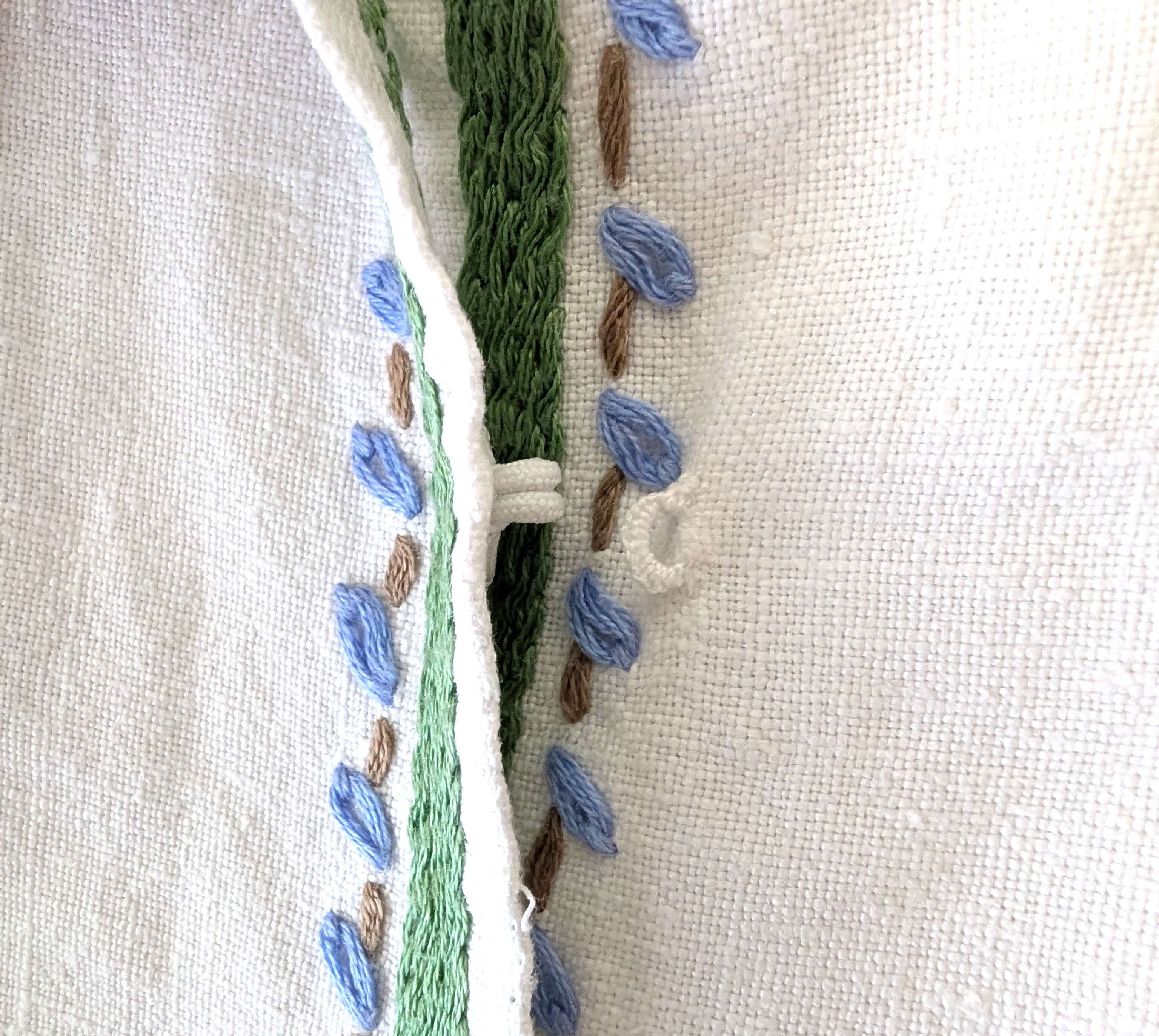 Wisteria Embroidered Linen Shirt Large